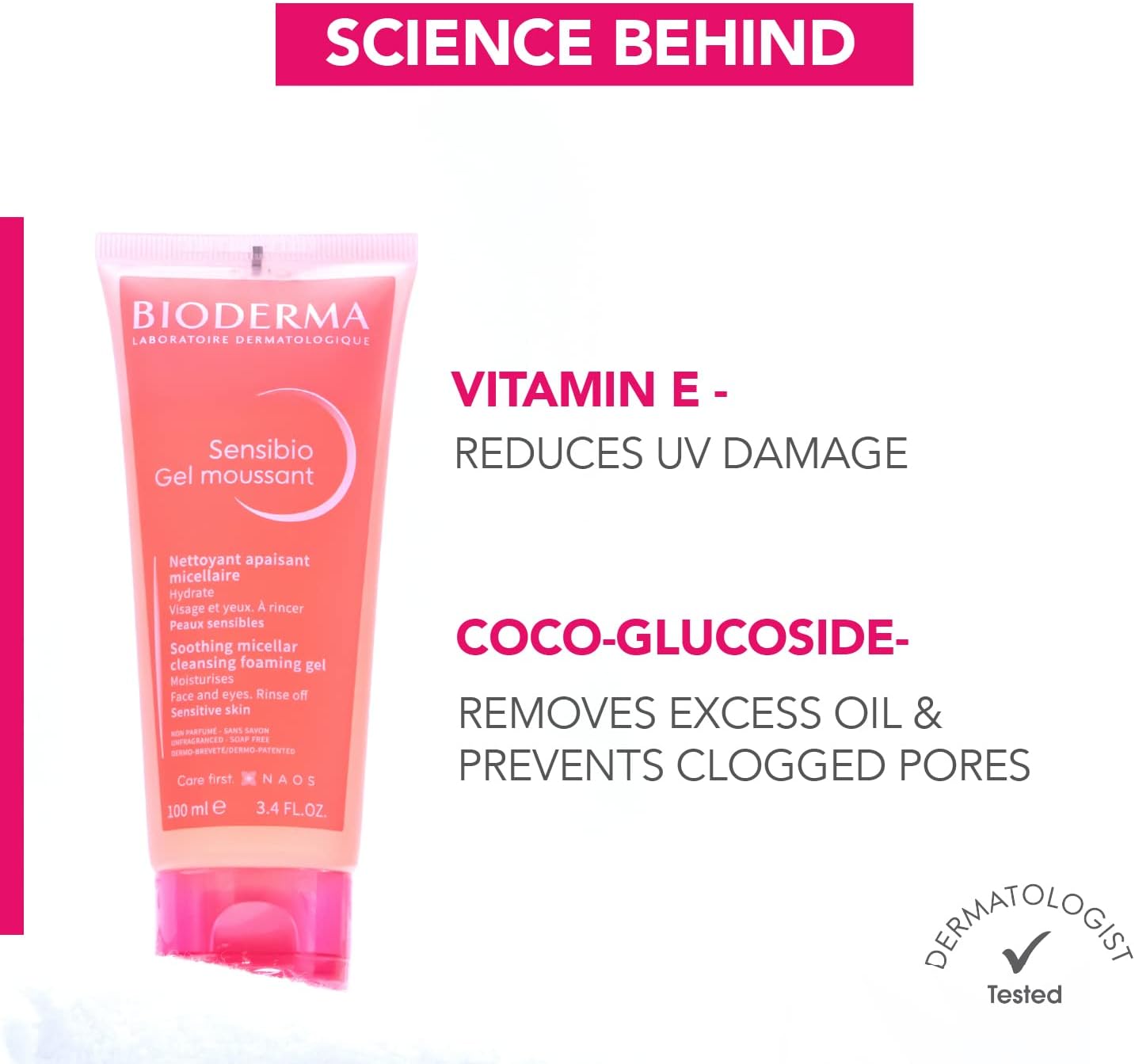 Bioderma Sensibio Gentle Soothing Micellar Cleansing Foaming Gel For Sensitive Skin(500ml)