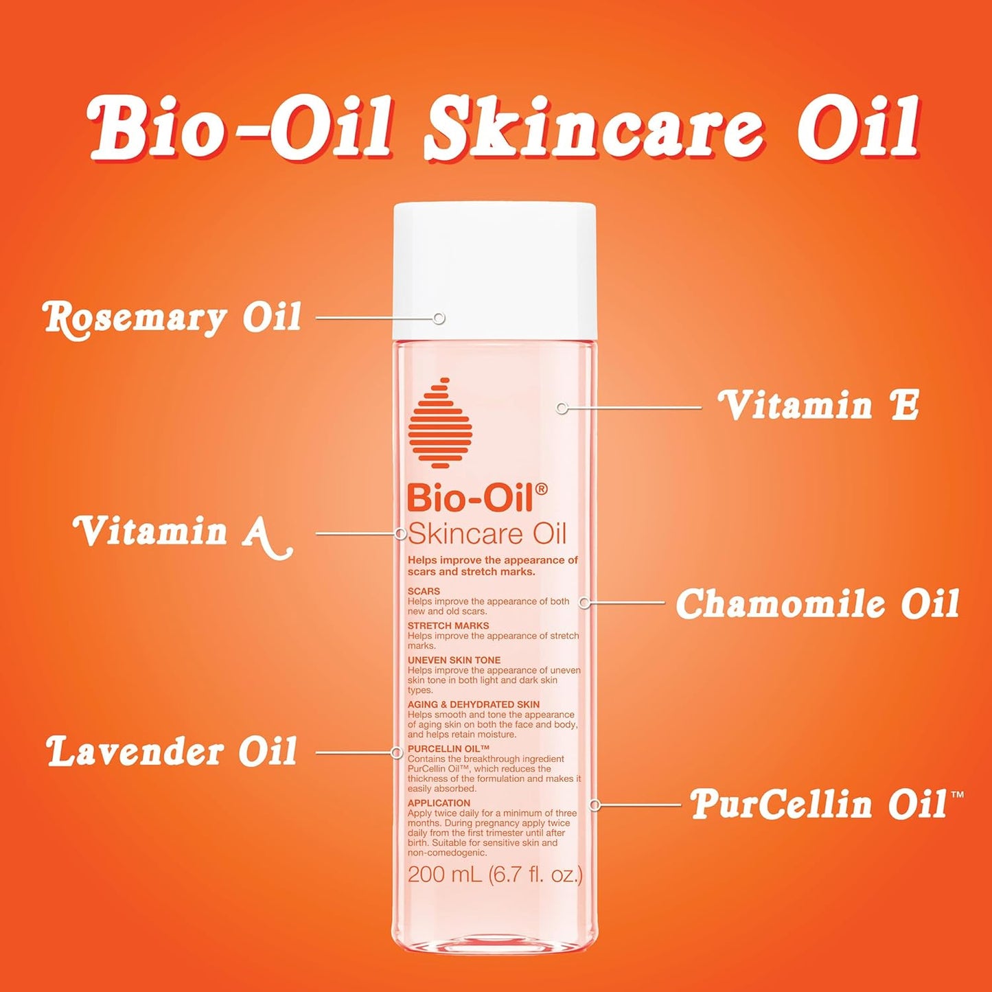 Bio-Oil Skincare Oil, 6.7 Ounce, Body Oil for Scars and Stretchmarks, Hydrates Skin, Non-Greasy