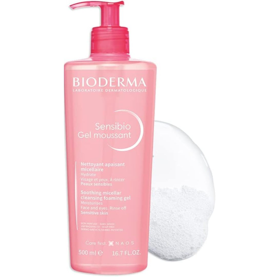 Bioderma Sensibio Gentle Soothing Micellar Cleansing Foaming Gel For Sensitive Skin(500ml)